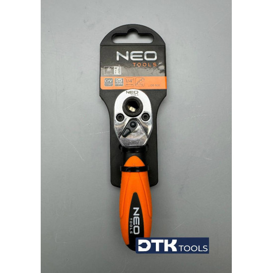 Тріскачка 1/4 72 зубця 105 мм коротка NEO TOOLS 08-501