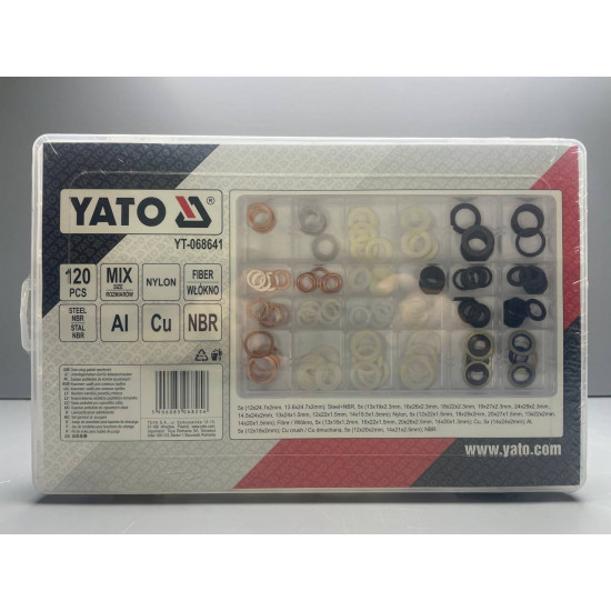 Прокладки для зливних пробок, 120 шт. YATO YT-068641